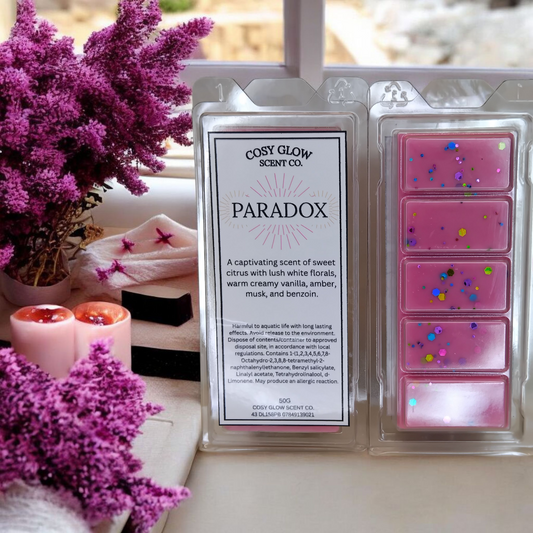 Paradox Wax Melt | Citrus, Vanilla & Amber Soy Wax Snap Bar | CosyGlow Scent Co.