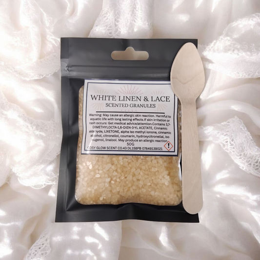 White Linen & Lace Scented Granules | CosyGlow Scent Co.